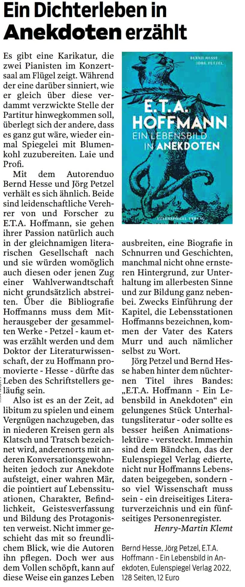 Buchbesprechung von Henry-Martin Klemt