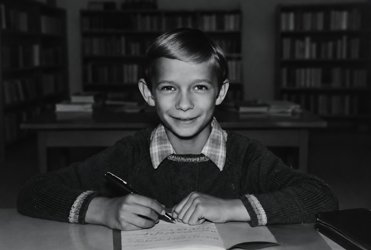 Als Schüler in der Schulbibliothek