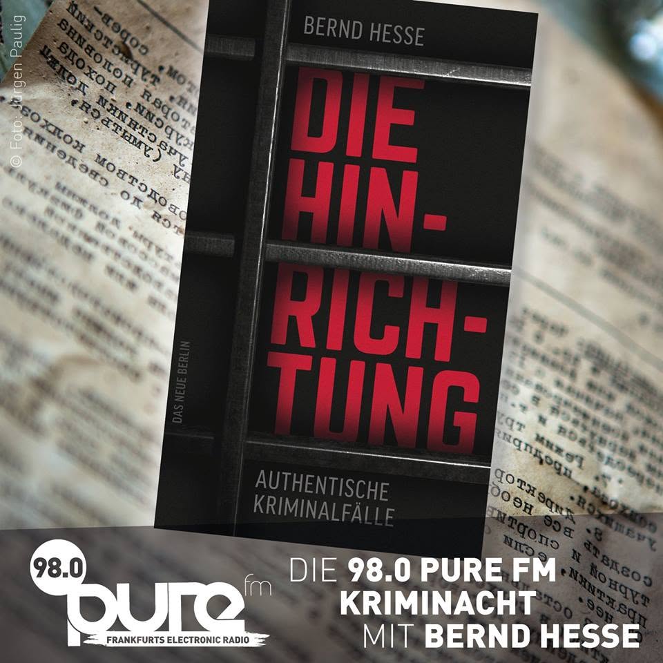 Ankündigung einer Kriminacht beim Radiosender Pure FM
