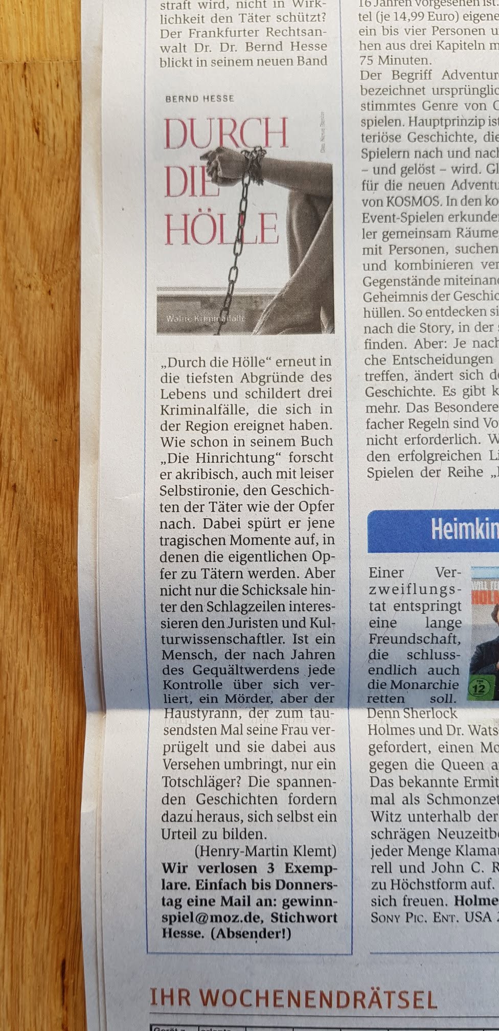 Buchempfehlung von Henry-Martin Klemt zu Durch die Hölle