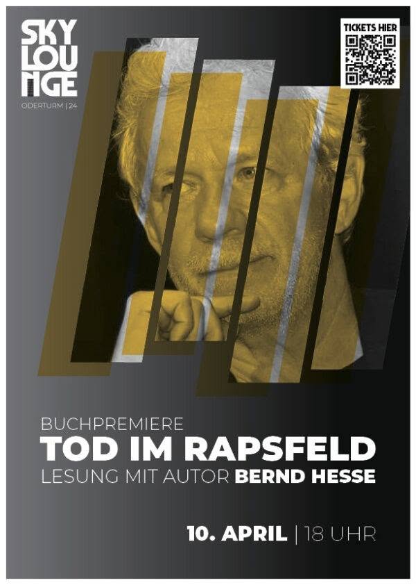Ankündigung der Buchpremiere in der Skylounge