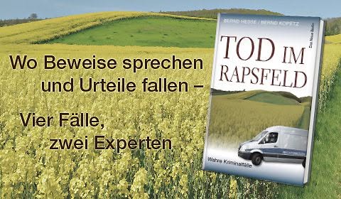 Verlagswerbung zu Tod im Rapsfeld
