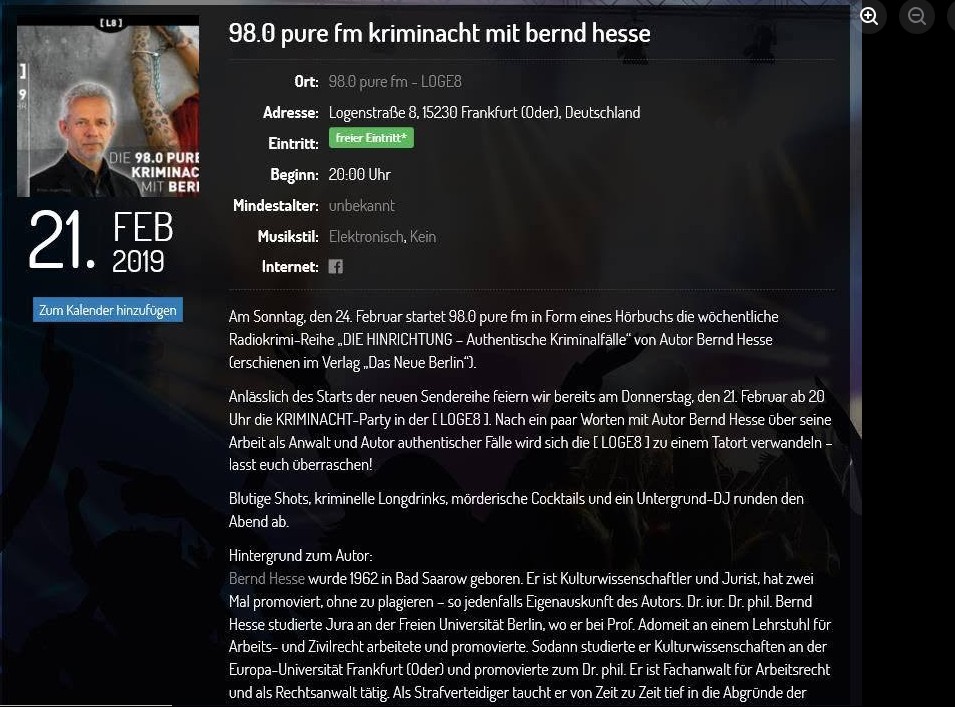 Ankündigung der Kriminacht