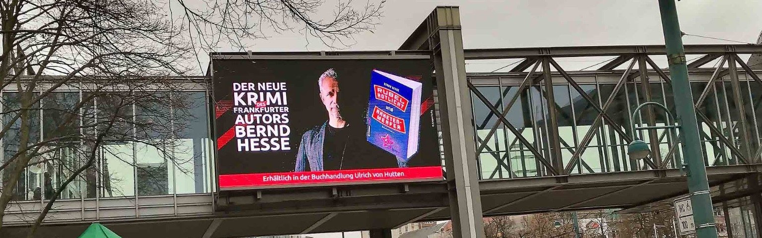 Digitale Werbung für Rubel Rotlicht und Raketenwerfer in Frankfurt Oder