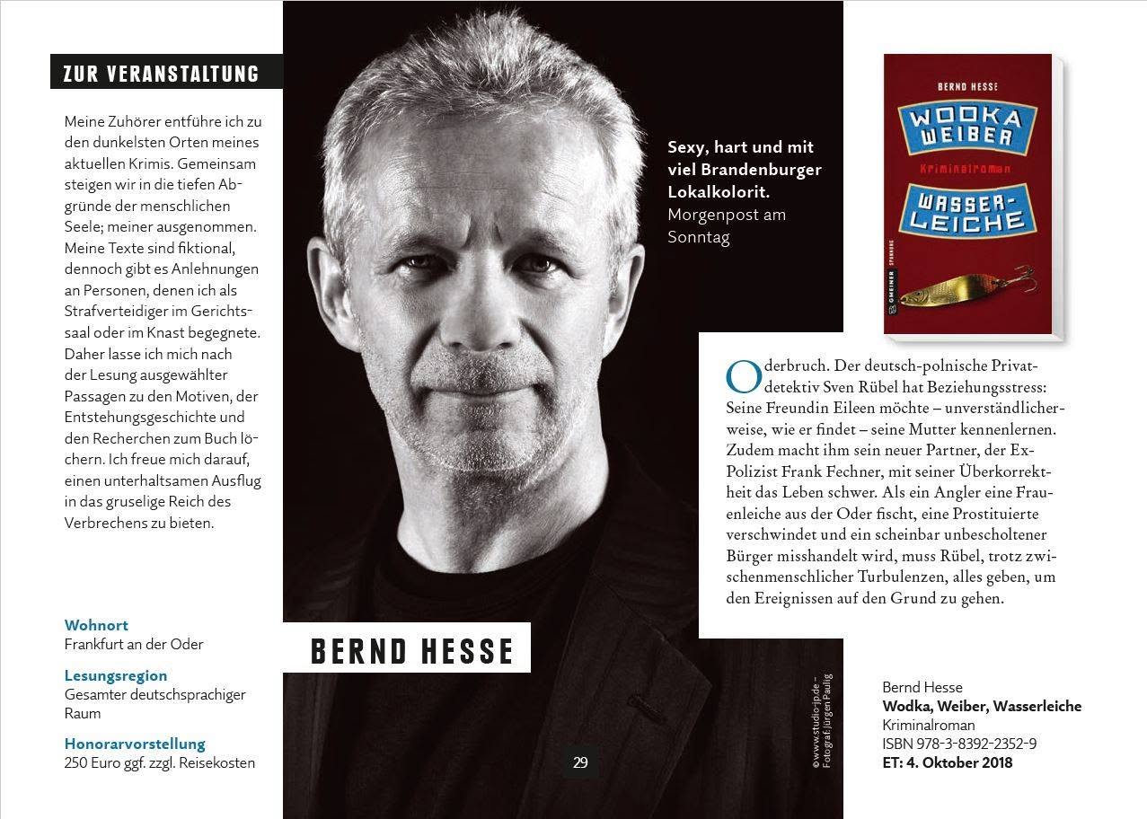 Gmeiner-Verlagskatalog mit Lesungen von Bernd Hesse
